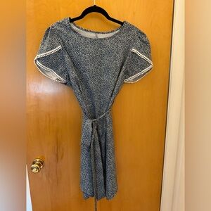 Blue and White Dot Dress